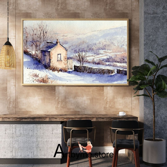 Rustic Stone Cottage: Vintage Style Watercolor Printable