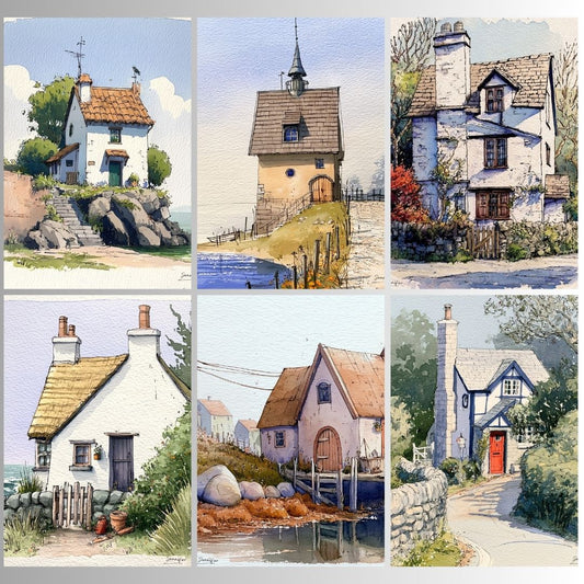 Nautical Nostalgia: Set of 6 Rustic Coastal Cottage Prints